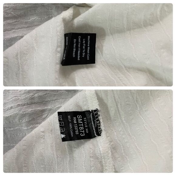 LACE Trim Top W/ China Collar & Shark-bite  Hem - Picture 9 of 10